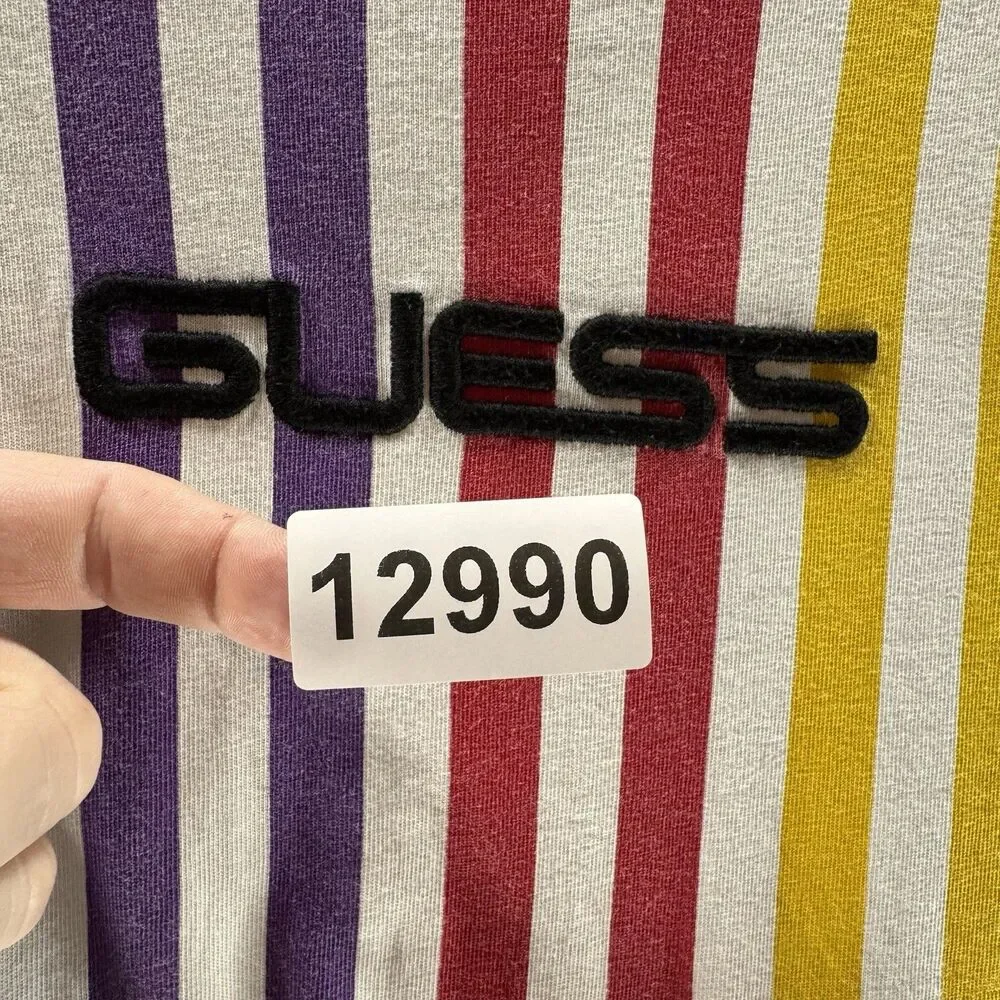 Guess x J Balvin Shirt Mens Extra Large Rainbow Stripes‎ Multicolor Cotton 2020 - Picture 12 of 12